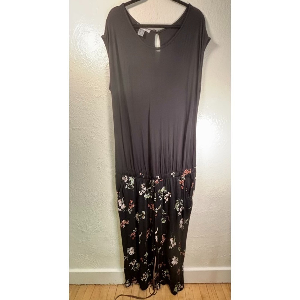 Lascana for Venus Black‎ Short Sleeve Jumpsuit XL Boho Cottage Dark Romantic